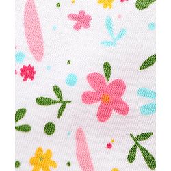 Babyhug 100% Cotton Baby Gift Set With Floral Print Pack of 7 - White & Pink