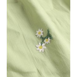 Babyhug Cotton Woven Sleeveless Halter Neck Frock with Floral Embroidery - Green