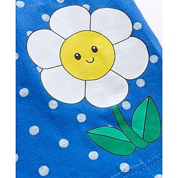 Babyhug Single Jersey knit Half Sleeves Frock With Bloomers & Polka Dot Print - Royal Blue