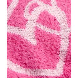 Babyhug Knit Drop Shoulder Full Sleeves Extra Soft Hairy Eyelash Yarn Relaxed Crop Length Fit Pullover Sweater with Heart Design - Pink