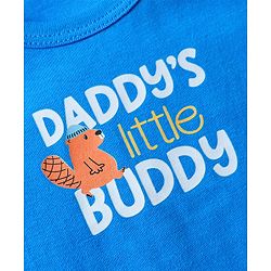 Babyhug 100% Knit Sleeveless Striped & Animal Printed Sando Vests Pack of 3 - Blue White & Yellow