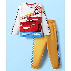 Babyhug Single Jersey Knit Full Length Lounge Pant With Nautical Theme Print - Yellow main image 0