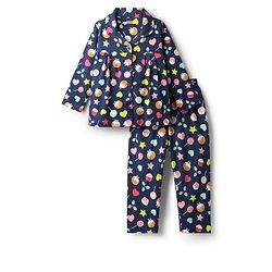 Babyhug Cotton Knit Full Sleeves Co-ords Night Suit with Heart Print - Navy Blue