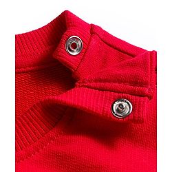 Babyhug Cotton Knit Full Sleeves Sweatshirt With Animal Applique & Text Print - Red