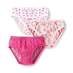 Babyhug 100% Cotton Hearts Polka Dots & Floral Printed Panties Pack Of 3 - Multi Colour