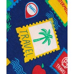 Babyhug 100% Cotton Single Jersey Knit Sando & Shorts Set With Tropical Theme Print - Navy Blue & Red