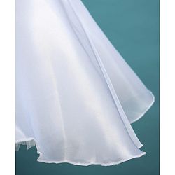 Babyhug Glass Nylon 5 Layers Sleeveless Party Dress With Floral Corsage & Embellished Waist Belt Detailing & Cotton Lining - White