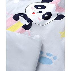 Babyhug Cotton Quilt Panda Print - Grey | Soft and Comfortable| Breathable Fabric| New Born Gifting Option| Light Weight and Foldable| Travel Friendly| Machine Washable