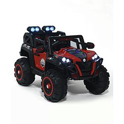 Babyhug Thunder 4X4 Battery Operated Ride On Jumbo Jeep With Music and Lights - Red