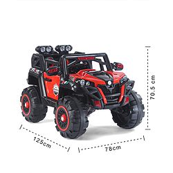 Babyhug Thunder 4X4 Battery Operated Ride On Jumbo Jeep With Music and Lights - Red