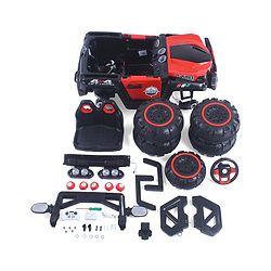 Babyhug Thunder 4X4 Battery Operated Ride On Jumbo Jeep With Music and Lights - Red