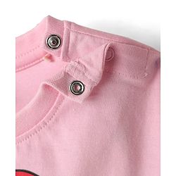 Babyhug Disney Single Jersey Knit Half Drop Shoulder Sleeves Top & Skirt Set With Disney Princess Graphics - Pink