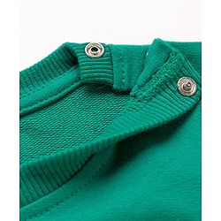 Babyhug Cotton Knit Full Sleeves Rugby Printed Sweatshirts Pack of 2 - Green & White