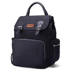 Babyhug SmartNest Multifunctional Diaper Backpack Black| Water-Resistant| Spacious Compartments| Ergonomic Shoulder Straps & Stylish Design for Parents