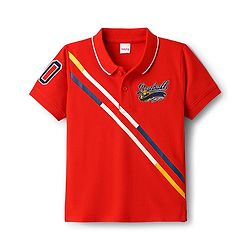 Babyhug 100% Cotton Knit Half Sleeves Polo T-Shirt with Baseball Embroidery - Red