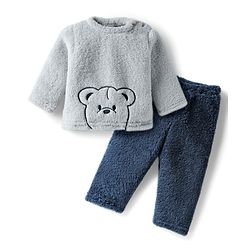 Babyhug Full Sleeves Solid Color Pull Over Thermal Vest Pack of 2 - Light & Dark Grey