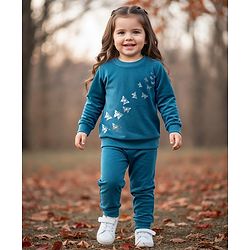 Babyhug Velour  Knit Full Sleeves Hooded Bath Robe With Ear Flaps - Sea Green main image 0