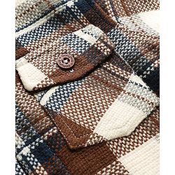 Babyhug Full Sleeves Hooded Checkered Winter Jacket with Front Pocket Detailing -Multicolor