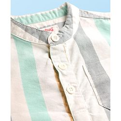 Babyhug Cotton Woven Full Sleeves Mandarin Collar Kurta Style Shirt With Stripe - Multicolour