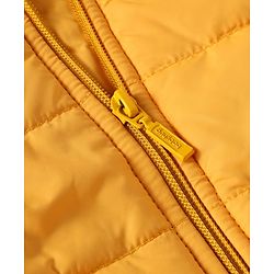 Babyhug Woven Sleeveless Solid Padded Hooded Jacket - Yellow
