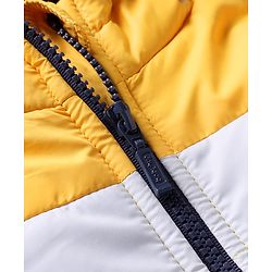 Babyhug Woven Full Sleeves Hooded Padded Jacket With Mountain Print - Multicolor
