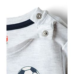 Babyhug Interlock Knit Full Sleeves Striped T-Shirt & Lounge Pant Set with Bear Print - Navy Blue