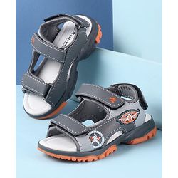 Cute Walk by Babyhug Velcro Closure PU Sandal - Grey