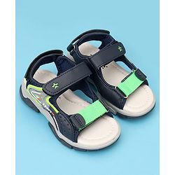 Cute Walk by Babyhug Velcro Closure Sandals With Sport Applique - Navy Blue