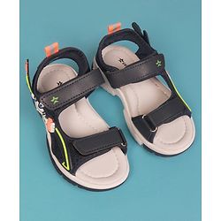 Cute Walk by Babyhug Velcro Closure Sandals with Floral Applique - Grey