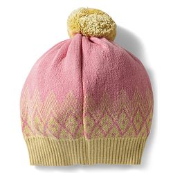 Babyhug Knit Full Raglan Sleeves Pullover Sweater Set with Cap & Aztec Design - Pink