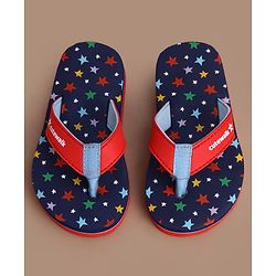 Cute Walk by Babyhug Slip On Flip Flops with Star Print - Navy Blue