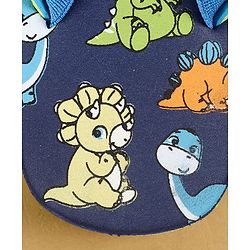 Cute Walk by Babyhug Dino Printed Flip Flops with Back Strap Closure - Green & Grey