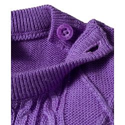 Babyhug Knit Full Sleeves Sweater Set with Cable Knit Design & Cap - Lavender