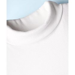 Babyhug Cotton Knit Full Sleeves Turtle Neck Winter T-Shirt - White
