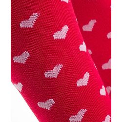 Cutewalk by Babyhug Cotton Knit Anti Bacterial Footed Tights With Heart Design - Red
