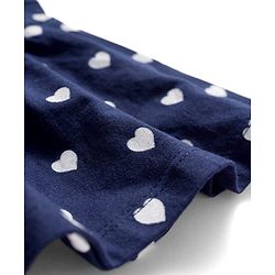 Babyhug Single Jersey Sleeveless Frock with Heart Print - Navy