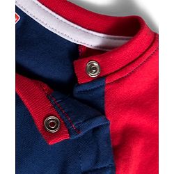 Babyhug Single Jersey Knit Full Raglan Sleeves T-Shirt and Joggers Set with Vehicle Print - Red