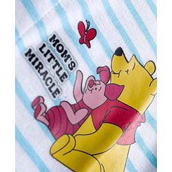 Babyhug Disney Interlock Knit Full Sleeves Footed Sleepsuits With Winnie the Pooh Graphics Pack Of 2 - White & Light Blue