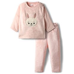 Babyhug Full Length Lounge Pant Text Print - Pink main image 1