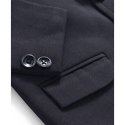 Babyhug Woven Full Sleeves Solid Overcoat Blazer - Navy Blue