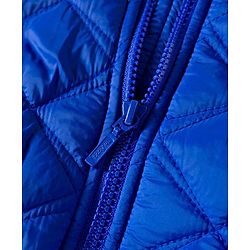 Babyhug Woven Sleeveless Hooded Quilted Winter Jacket - Royal Blue