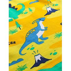Babyhug Cotton Knit Full Sleeves Co-Ord Night Suit with Dino Print - Yellow