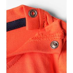 Babyhug 100% Cotton Knit Full Sleeves T-Shirt with Certified Hero Text Print - Orange