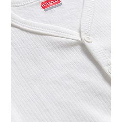 Babyhug Knit Full Sleeves Front Open Solid Color Thermal Inner Wear Vest - Offwhite