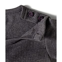 Babyhug Knit Full Sleeves Solid Thermal Set with Vest - Dark Grey