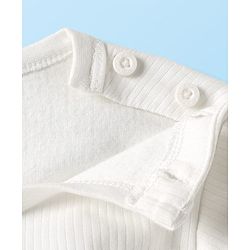 Babyhug Cotton Knit Full Sleeves Solid Thermal Vest & Pant Set - Offwhite