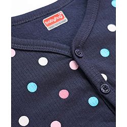 Babyhug Knit Full Sleeves Thermal Inner Wear Set with Polka Dots Print - Blue
