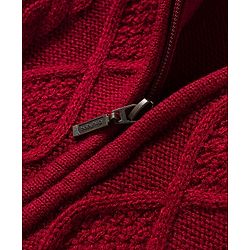 Babyhug Knit Full Sleeves Front Open Hooded Sweater with Cable Knit Design - Dark Red