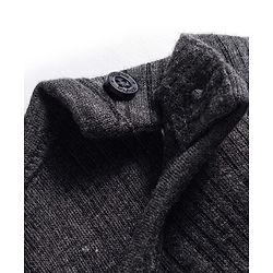 Babyhug Cotton Knit Full Sleeves Solid Colour Thermal Vest - Dark Grey
