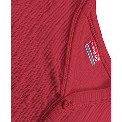 Babyhug Knit Full Sleeves Solid Color Front Open Thermal Inner Wear Set - Coral